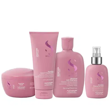 Imagem do produto Kit Alfaparf Semi Di Lino Moisture -  Shampoo 250ml + Leave in Condicionador 200ml + Máscara 200ml + Fluído 125ml