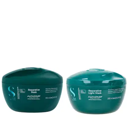 Imagem do produto Kit Alfaparf Semi Di Lino Reconstruction - Máscara Reconstrutora 200ml + Máscara Reconstrutora Suave 200ml