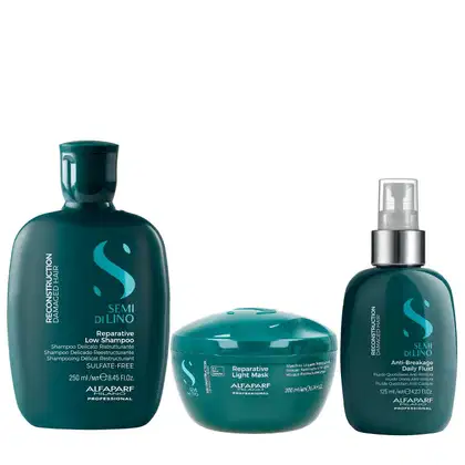 Imagem do produto Kit Alfaparf Semi Di Lino Reconstruction - Shampoo 250ml + Máscara Suave 200ml + Fluído 125ml