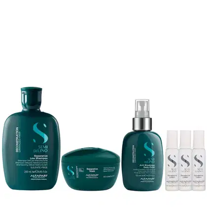 Imagem do produto Kit Alfaparf Semi Di Lino Reconstruction - Shampoo 250ml + Máscara 200ml + Fluído 125ml + 3x Ampola 13ml