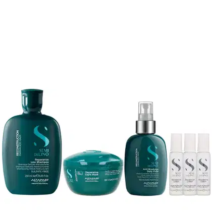 Imagem do produto Kit Alfaparf Semi Di Lino Reconstruction - Shampoo 250ml + M?cara Suave 200ml + Flu?o 125ml + 3x Ampola 13ml