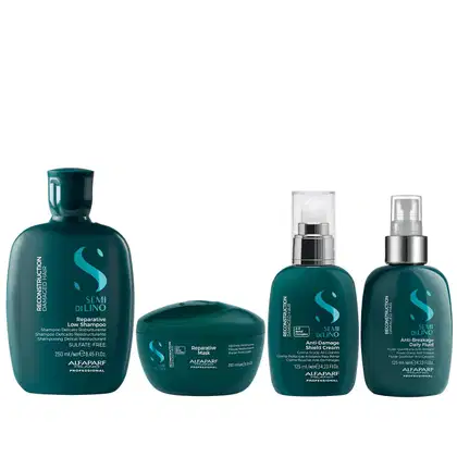 Imagem do produto Kit Alfaparf Semi Di Lino Reconstruction - Shampoo 250ml + Máscara 200ml + Creme 125ml + Fluído 125ml