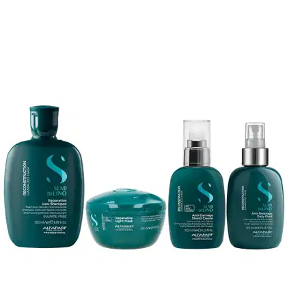 Imagem do produto Kit Alfaparf Semi Di Lino Reconstruction - Shampoo 250ml + Máscara Suave 200ml + Creme 125ml + Fluído 125ml