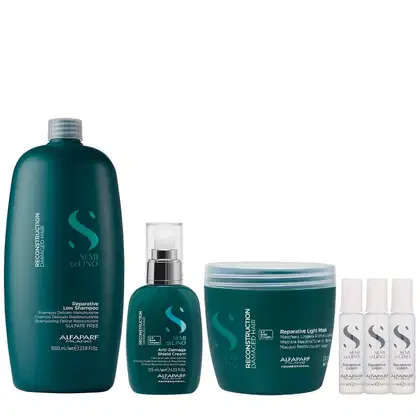 Imagem do produto Kit Alfaparf Semi Di Lino Reconstruction - Shampoo 250ml + Máscara Suave 200ml + Creme 125ml + 3x Ampola 13ml