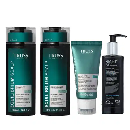 Imagem do produto Kit Truss Equilibrium Scalp - Shampoo 300ml + Condicionador 300ml + Máscara 150g + Night SPA 250ml