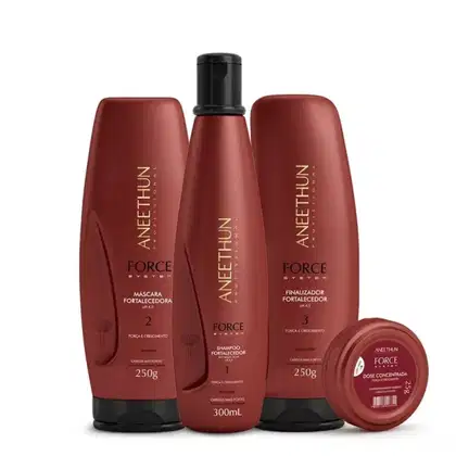 Imagem do produto Kit Aneethun Force System Shampoo 300ml + Máscara 250g + Finalizador 250g + Dose 25g