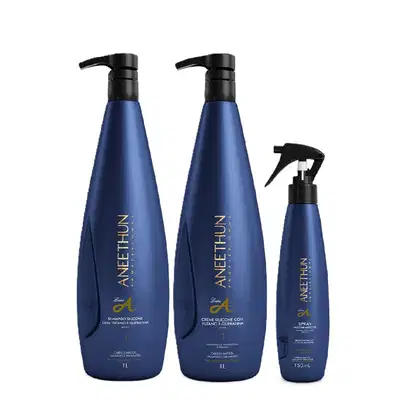Imagem do produto Kit Aneethun Linha A Shampoo 1000ml + Creme de Silicone 1000g + Multibenefícios 150ml 