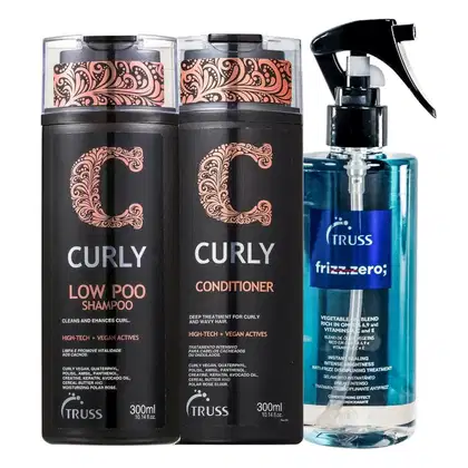 Imagem do produto Kit Truss Curly - Shampoo Low-Poo 300ml + Condicionador 300ml + Frizz Zero 260ml