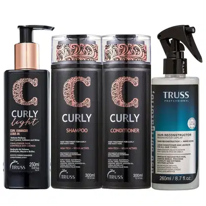 Imagem do produto Kit Truss Curly - Shampoo 300ml + Condicionador 300ml + Leave-In Light 250ml + Uso Obrigatório 260ml