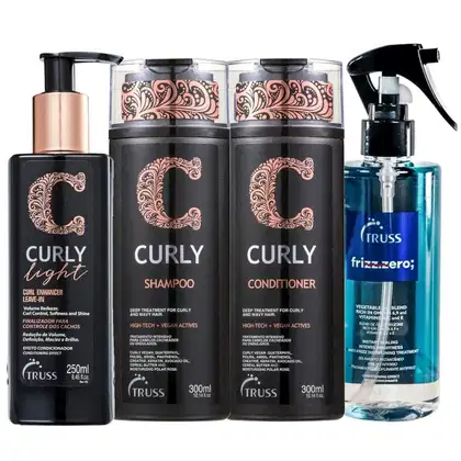Imagem do produto Kit Truss Curly - Shampoo 300ml + Condicionador 300ml + Leave-in Light 250ml + Frizz Zero 260ml