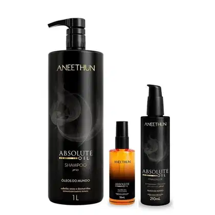 Imagem do produto Kit Aneethun Absolute Oil - Shampoo 1l + Finalizador 210ml + Óleo 55ml