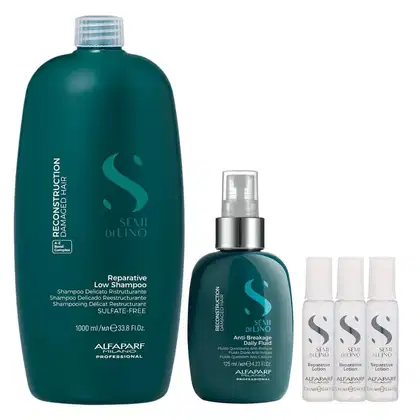 Imagem do produto Kit Alfaparf Semi Di Lino Reconstruction - Shampoo 1L +  Fluído 125ml  + 3x Ampola 13ml
