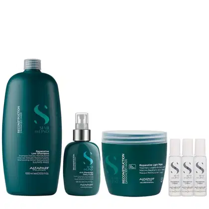 Imagem do produto Kit Alfaparf Semi Di Lino Reconstruction - Shampoo 1L + Máscara Suave 500ml + Fluído 125ml + 3x Ampola 13ml
