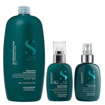 Imagem do produto Kit Alfaparf Semi Di Lino Reconstruction - Shampoo 1L +  Fluído 125ml  + Creme 125ml