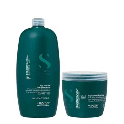Imagem do produto Kit Alfaparf Semi Di Lino Reconstruction - Shampoo 1L + Máscara 500ml +  Fluído 125ml  + Creme 125ml
