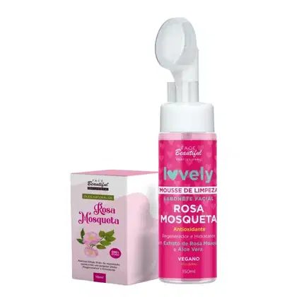 Imagem do produto DUO Óleo de Rosa Mosqueta e Sabonete Facial Lovely Rosa Mosqueta 150ml - Face Beautiful | Skincare Natural