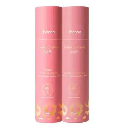 Imagem do produto Duo Creme de Pentear e Gel Creme Cachos 300mL - Dhonna | Duo Essencial para Cachos Incríveis