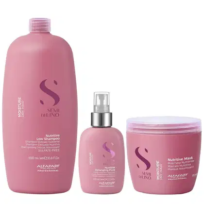Imagem do produto Kit Alfaparf Semi Di Lino Moisture -  Shampoo 1L +  Máscara 500ml + Fluído 125ml