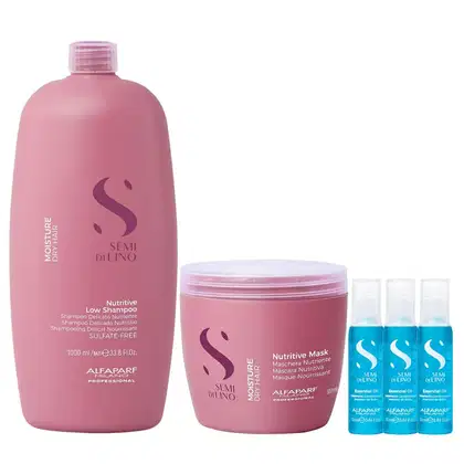 Imagem do produto Kit Alfaparf Semi Di Lino Moisture -  Shampoo 1L +  Máscara 500ml +  3x Ampola 13ml