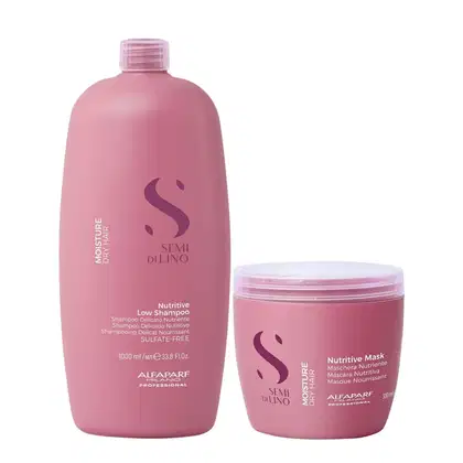 Imagem do produto Kit Alfaparf Semi Di Lino Moisture -  Shampoo 1L +  Máscara 500ml