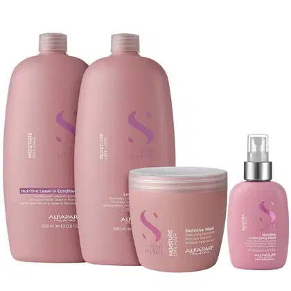 Imagem do produto Kit Alfaparf Semi Di Lino Moisture -  Shampoo 1L + Leave in Condicionador 1L +  Máscara 500ml + Fluído 125ml