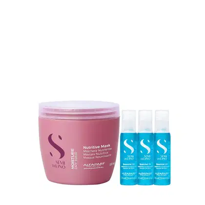 Imagem do produto Kit Alfaparf Semi Di Lino Moisture - Máscara 500ml + 3x Ampola 13ml