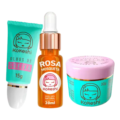 Imagem do produto Kit Renovadores Pele Porcelana Óleo de Rosa Mosqueta Kokeshi