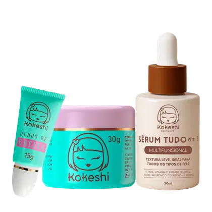 Imagem do produto Kit Renovadores Creme Sérum Facial Pele de Porcelana Tudo em 1 Olhos de Gueixa