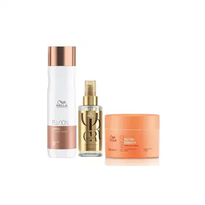 Imagem do produto Kit Wella Professionals Shampoo fusion 250ml, Máscara 150ml e Oil Reflections