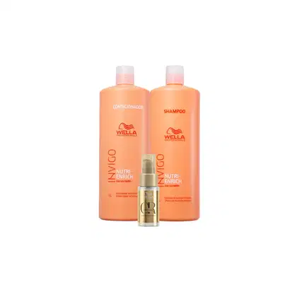 Kit Wella Professionals Invigo Nutri-Enrich & Oil Reflections Trio Super Care, 3 produtos.