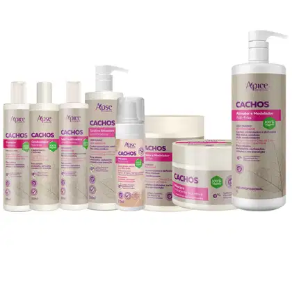Imagem do produto Kit Apse Cachos Linha Completa Tratamento Capilar Vegano 8 Produtos Apice