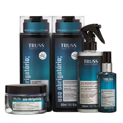 Imagem do produto Kit Truss Uso Obrigatório - Shampoo 250ml + Condicionador 250ml + Máscara 180g + Leave-in 260ml + Óleo 60ml