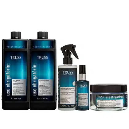 Imagem do produto Kit Truss Uso Obrigatório - Shampoo 1L + Condicionador 1L + Máscara 180g + Leave-in 260ml + Óleo 60ml