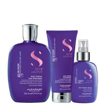 Imagem do produto KIT ALFAPARF SDL BLONDE ANTI-YELLOW - SH 250ML+COND 200ML+LEAVE-IN 125ML