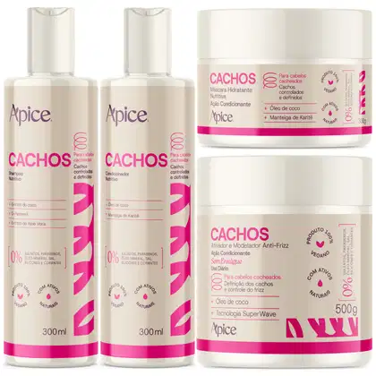 Imagem do produto Kit Apice Cachos Shampoo + Condicionador + Mascara + Ativador Nova Fragrância Completo