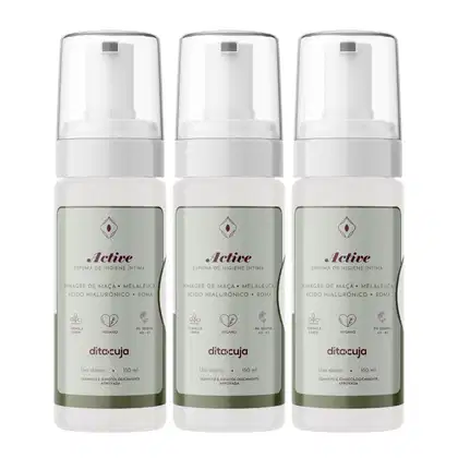 Imagem do produto 3x Espuma Íntima Natural ACTIVE | 150mL | Limpeza Suave, pH Equilibrado, Hidratação e Proteção