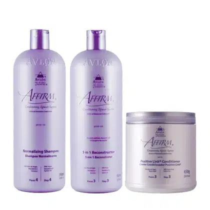Imagem do produto Kit Avlon Affirm - Shampoo Normalizante 950ml + Reconstrutor 5 em 1 950ml + Creme Positive Link 650g