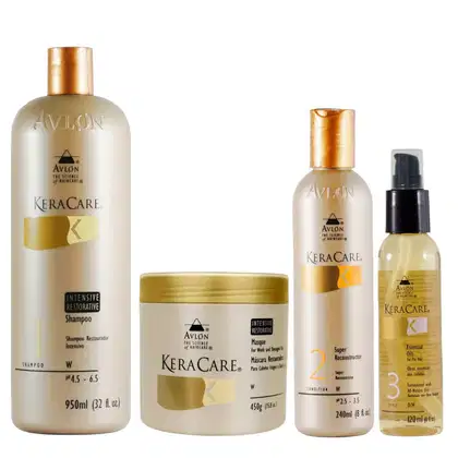 Imagem do produto Kit Avlon KeraCare Int. Restorative - Shampoo, Condicionador e Reconstrutor (240ml) + Leave-in 120ml + Silken Seal 60ml