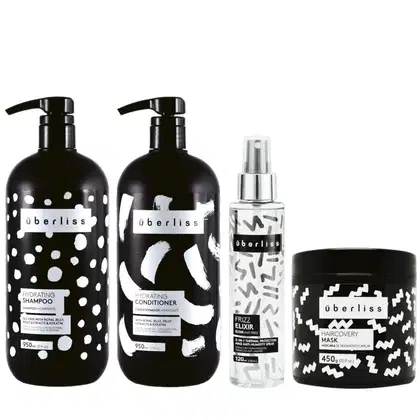 Imagem do produto Kit Avlon Uberliss Hydrating - Shampoo 950ml + Condicionador 950ml + Máscara HairCovery 450g + Frizz Elixir 120ml