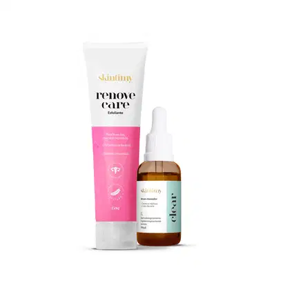 Imagem do produto Kit Zero Manchas | Sérum Clear + Esfoliante Renove Care para Clarear, Renovar e Hidratar a Pele Íntima - Skintimy