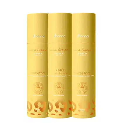 Imagem do produto Kit Crespos Shampoo, Creme de Pentear e Gel Creme Dhonna | Limpeza e Definição com Brilho em 3 Produtos
