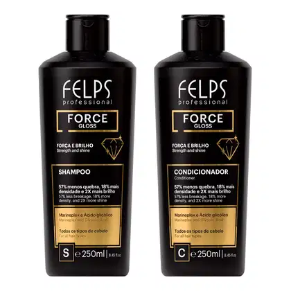Imagem do produto Kit Felps Force Gloss — Shampoo 250ml + Condicionador 250ml