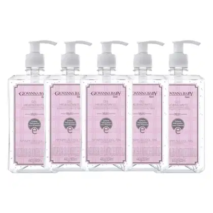 Imagem do produto Kit Álcool Em Gel Higienizante Giovanna Baby Classic Rosa 500ml (5 unidades)