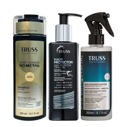 Imagem do produto Kit Truss No Metal - Shampoo 300ml + Hair Protector 250ml + Spray Uso Obrigatório 260ml