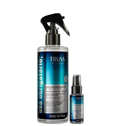 Kit TRUSS Uso Obrigatório Spray + Óleo Reconstrutor, 2 produtos.