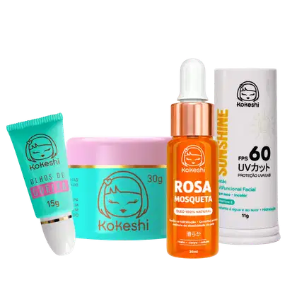 Imagem do produto Kit Bastão Facial FPS60 Renovadores Rosa Mosqueta Kokeshi