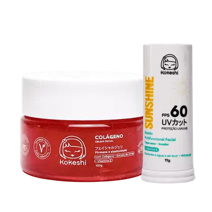 Imagem do produto Kit Bastão Facial Sunshine FPS60 Geleia de Colágeno Kokeshi