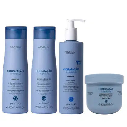 Imagem do produto Kit Arvensis Hidratação Intensiva: Shampoo 300ml e Condicionador 300ml e Leave-in 300ml e Máscara 300ml