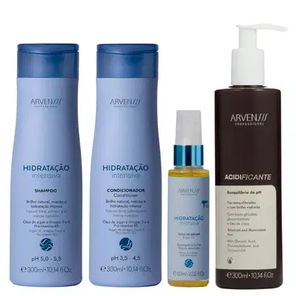 Imagem do produto Kit Arvensis Hidratação Intensiva - Shampoo 300ml e Condicionador 300ml e Acidificante 300ml e Óleo 60ml