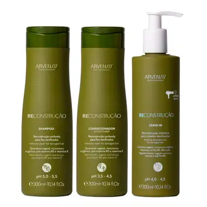 Imagem do produto Kit Arvensis Reconstrução - Shampoo 300ml e Condicionador 300ml e Leave-in 300ml